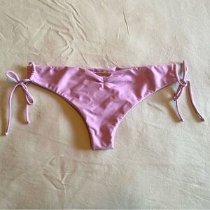 San Lorenzo Tie-Sides Purple Scrunch Brief Thong Brazilian Bikini Bottom